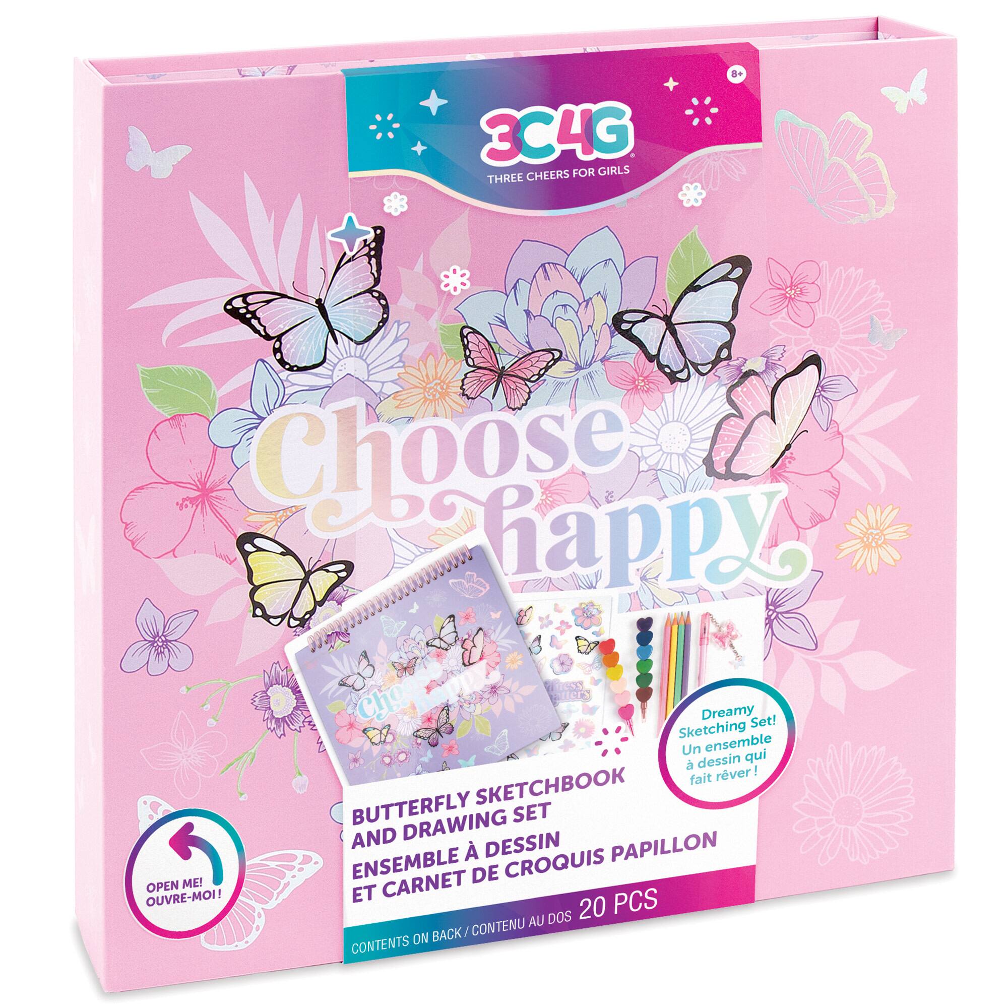 Make It Real 3C4G: Butterfly Sketchbook & Drawing Set, 20pcs
